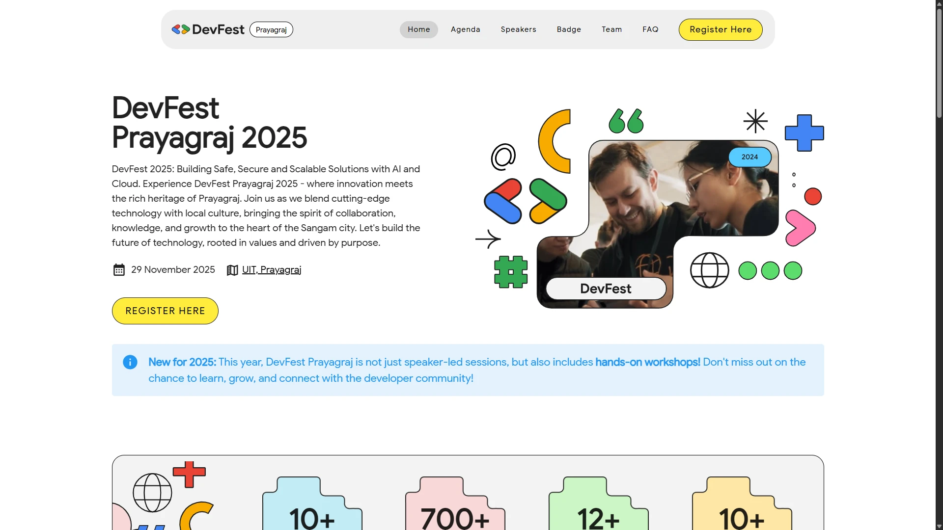 Event Website for DevFest Prayagraj 2025